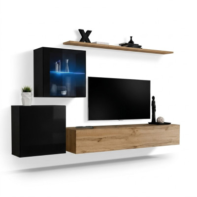 Hochglanz Wandschrank Wohnwand Designer Luxus Garnitur Wand Regal Möbel