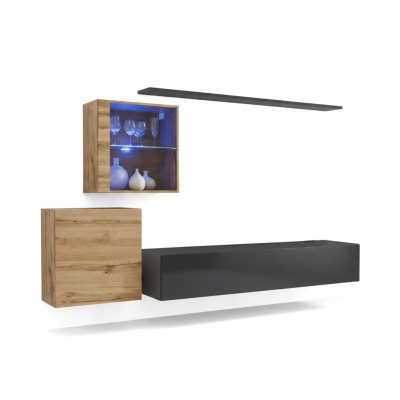 Wand Regal Komplett Set Designer Wohnzimmermöbel Luxus Möbel Holz Einrichtung