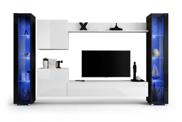 Gruppe Wohnwand Modern Wandregal Designer Wandschrank Luxus Holz Einrichtung