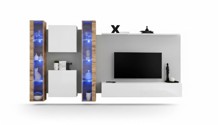 Weiß TV-Ständer Wohnwand Wandschrank Design Wohnzimmermöbel Luxus Sideboard