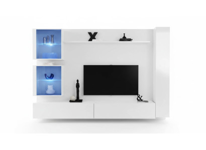 Weiß Wohnwand Luxus Wandschrank Komplett Sideboard TV-Ständer Modern Design