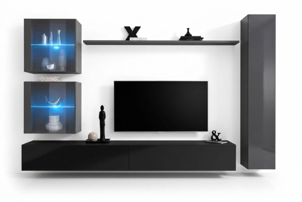 Wohnzimmer Set 6tlg Luxus Wohnwand Möbel Designer 3x Wandschrank TV Ständer