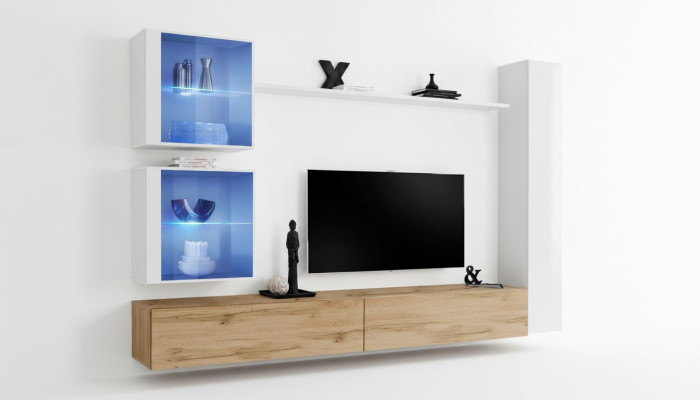 Wohnzimmer Komplett Wohnwand Set 6tlg. Designer Luxus Einrichtung Wandschrank