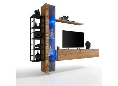 Braun Designer Wohnwand Luxus Wohnzimmer Möbel Komplette Set Sideboard Möbel
