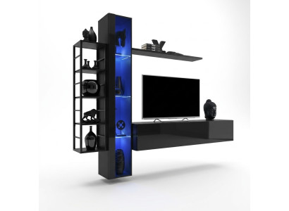 Wohnwand Schwarz Designer TV-Ständer Wohnzimmermöbel Möbel Komplette Sideboard