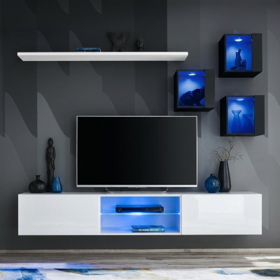 Garnitur Set Wohnwand 6x Wandschrank Wand Regale Sideboard Holzmöbel Neu