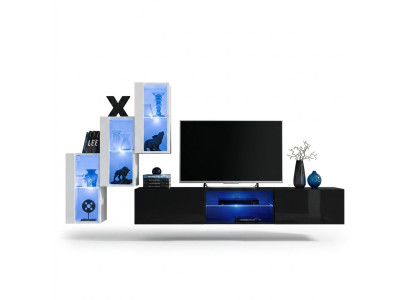 Wohnwand Luxus Möbel Komplett Set Designer Modern Einrichtung 3x Wandschrank
