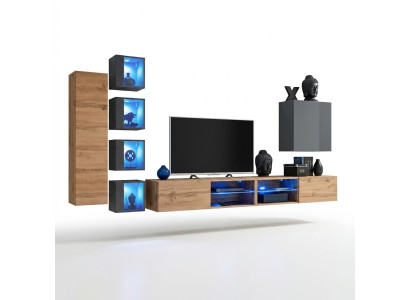 Set Wohnwand 320 cm Wandschrank TV-Ständer Modern Sideboard Wohnzimmermöbel