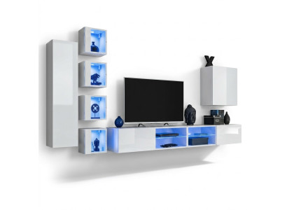 Modern Wohnwand Hänge Schrank Designer TV-Ständer Wandschrank Holzmöbel Neu