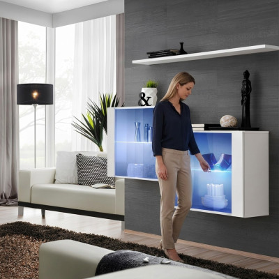 Wohnwand Neu Modern Einrichtung Wandschrank Regal Weiß Möbel Komplett Wohnzimmer