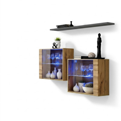 Moderne Designer Wohnwand Wohnzimmer Wand Schränke Braun Möbel Luxus