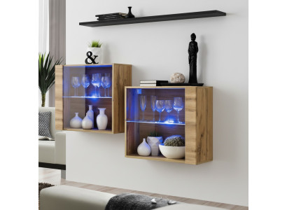 Modern Möbel Luxus Wohnwand 130 cm Wohnzimmer Einrichtung Komplette Set 3tlg.