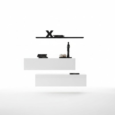 Modern Garnitur Wohnwand Wand Regal Wandschrank Weiß Luxus Einrichtung Designer