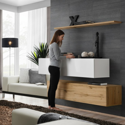 Einrichtung Designer Braun 2x Wandschrank Holzmöbel Luxus Set Wohnzimmermöbel