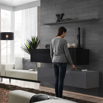 Wohnzimmer Wandregal Sideboard Wohnwände Wandschrank Komplett Set 3tlg. Neu
