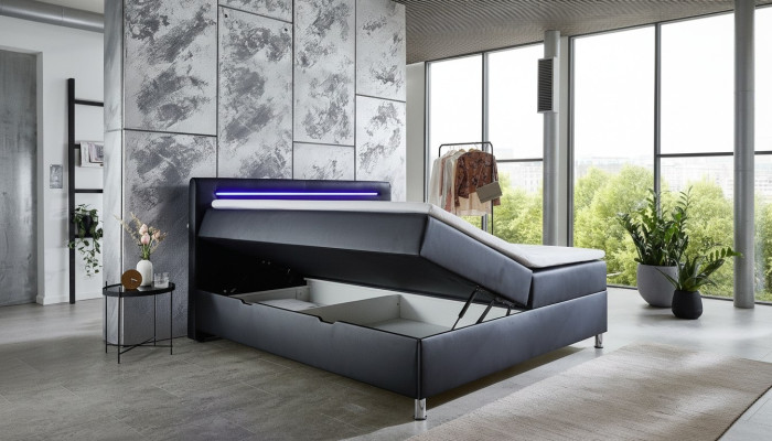 Boxspringbett Doppelbett Polstermöbel Kunstleder Designer Doppel Luxus Design