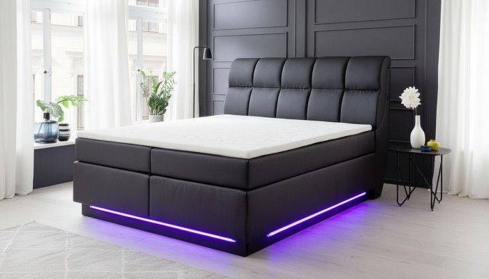 Polsterbett Bett Polstermöbel Designer Doppel Luxus Design 180x200cm Kunstleder