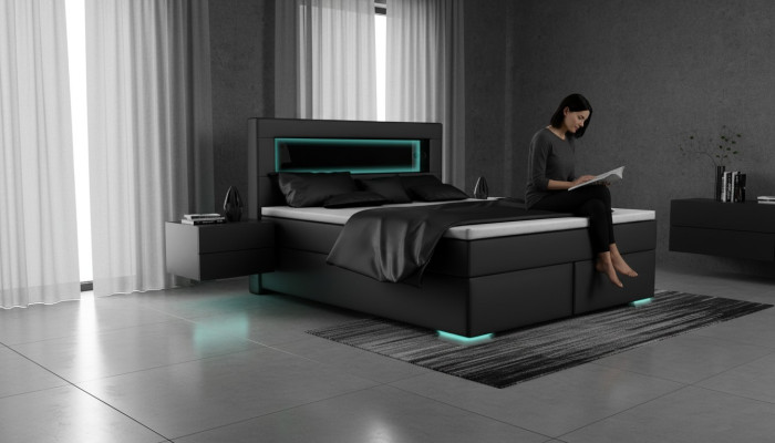 Schlafzimmer Bett Textil Luxus Polster Einrichtung 180x200 Möbel Doppelbett Neu