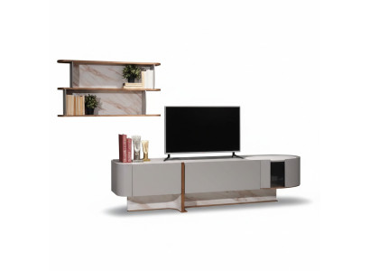 Wohnzimmer Set Luxus Wohnwand TV-Ständer Sideboard Neu Wandregal