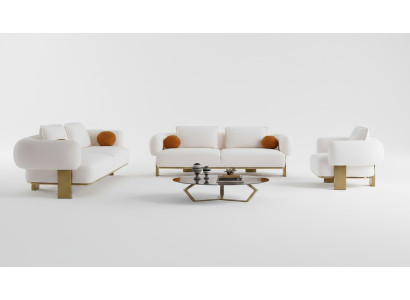 Sofagarnitur 2x Dreisitzer Sitzpolster Couch Set 3tlg Design Sofa Neu Wohnzimmer
