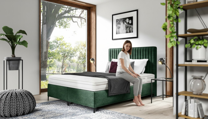 Luxus Boxspringbett Schlafzimmer Polsterbett Einrichtung Textil 160x200cm Holz