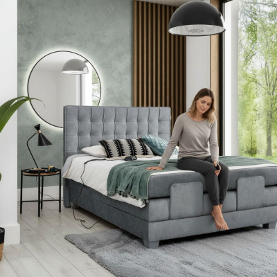 Modern Bett Grau Doppelbett 160x200cm Schlafzimmer Design Modern Einrichtung