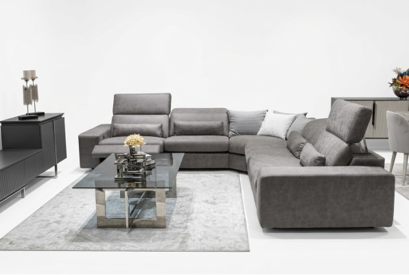 Sofa L-Form Modern Ecksofa Wohnzimmer Set Einrichtung Design Couchtisch