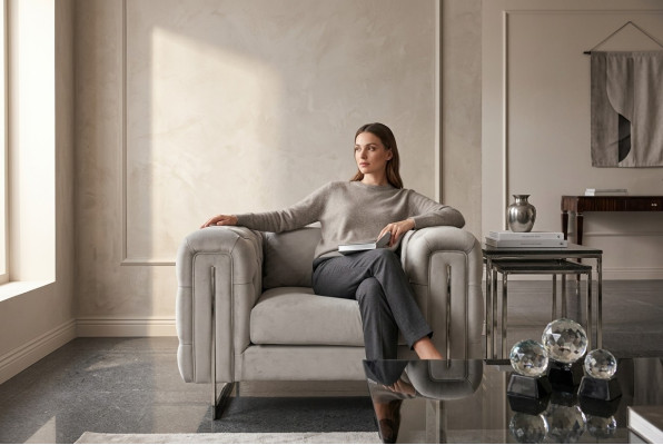 Modern Sessel Wohnzimmer Chesterfield Möbel Polster Einrichtung Textil