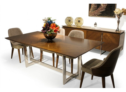 Komplett Set Esstisch Luxus Esszimmer Design Möbel Sideboard 4x Stühle