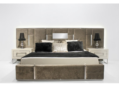 Luxus Schlafzimmermöbel Komplett Möbel 3tlg Doppelbett 2x Nachttische