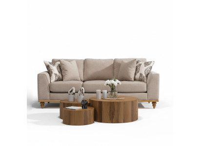 Sofa Dreisitzer Wohnzimmer Design Modern Möbel Luxus Beige Sofas