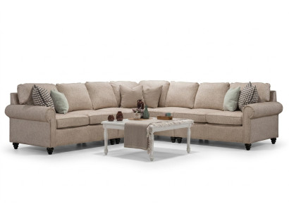 Modern Wohnzimmer Ecksofa-L-Form Design Beige Möbel Luxus Sofa Einrichtung