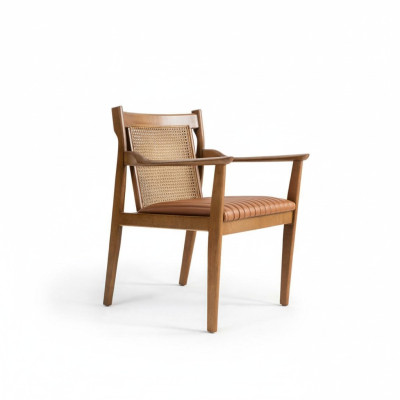 Modernen Holz Armlehnstuhl Polster Leder Esszimmer Stuhl Neu Möbel