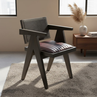 Holz stuhl Design Braun Armlehnstuhl Esszimmer Möbel Sitz Einrichtung Neu