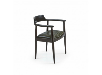 Esszimmer Design Stuhl mit Armlehnen Neu Möbel Sitz Schwarz Holzstuhl