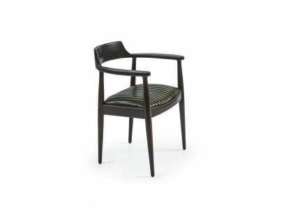 Esszimmer Design Stuhl mit Armlehnen Neu Möbel Sitz Schwarz Holzstuhl