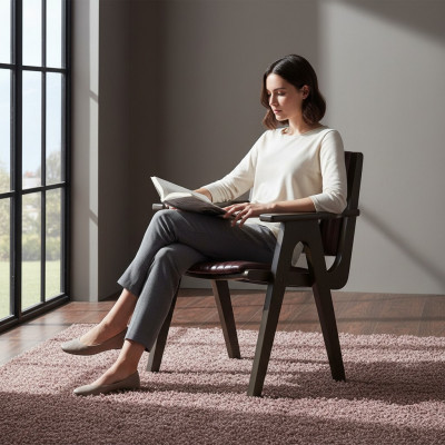 Möbel Esszimmer Design Stuhl mit Armlehnen Holz Stuhl Polstersitz Neu