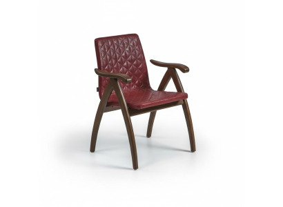Modern Stuhl mit Armlehnen Leder Sitz Design Holz Stühle Esszimmer