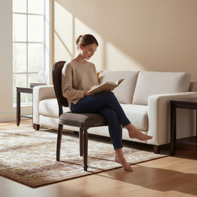 Designer Luxus Klassischer Esszimmer Stuhl Stühle Sitz Polstersitz Holz