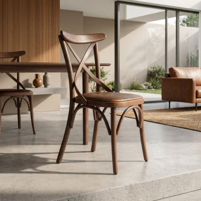 Holz Designer Stuhl Luxus Esszimmer Möbel Braun Neu Einrichtung