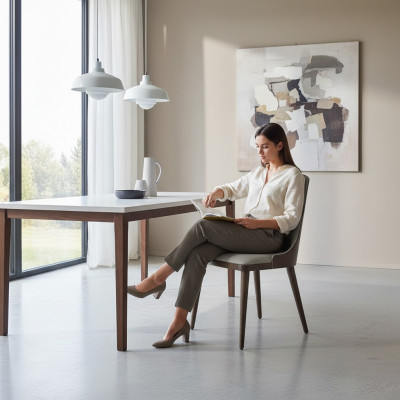 Luxus Design Polster Stuhl Esszimmerstuhl Sitz Esszimmer Möbel Holz Neu