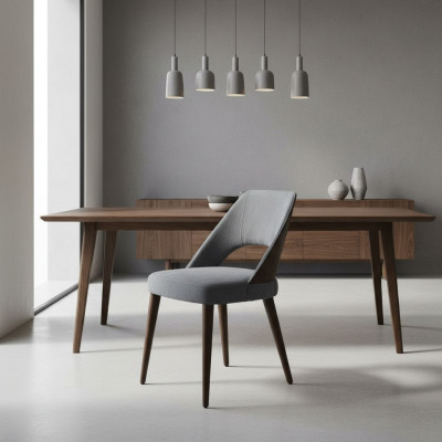 Esszimmerstuhl Grau Polster Stoff Neu Luxus Sitz Stuhl Einrichtung Design