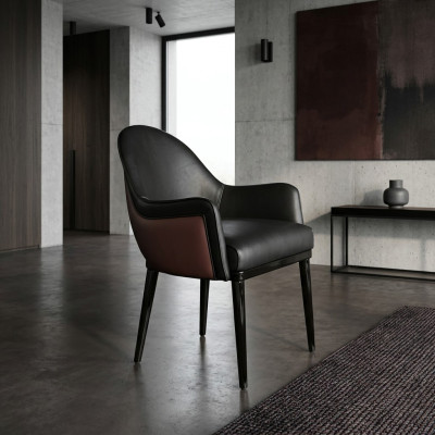 Schwarz Stuhl mit Armlehnen Modern Esszimmer Luxus Einrichtung Polstersitz