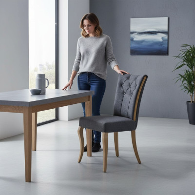 Luxus Esszimmer Möbel Designer Grau Stuhl Neu Einrichtung Modern Stühle