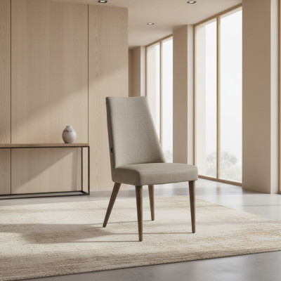 Holzstuhl Stoff Sitz Stuhl Esszimmer Neu Designer Möbel Luxus Stühle