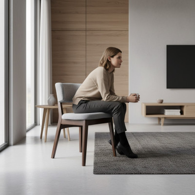Moderne Holzstuhl Grau Stuhl Esszimmer Design Neu Designer Einrichtung