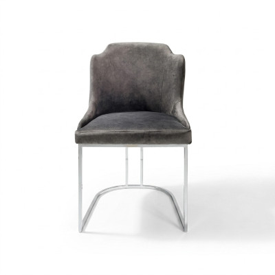 Modern Stuhl Grau Luxus Designer Möbel Esszimmerstuhl Einrichtung Polsterstuhl