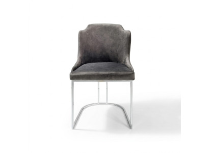 Modern Stuhl Grau Luxus Designer Möbel Esszimmerstuhl Einrichtung Polsterstuhl