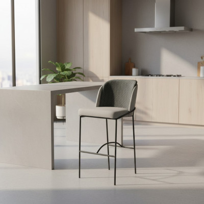 Esszimmer Barhocker Design Bar Stühle Polster Stuhl Moderne Grau
