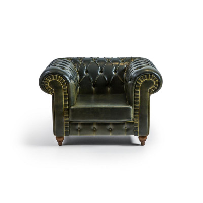 Сhesterfield Sessel Grün Modern Design Sitz Neu Einrichtung Wohnzimmer